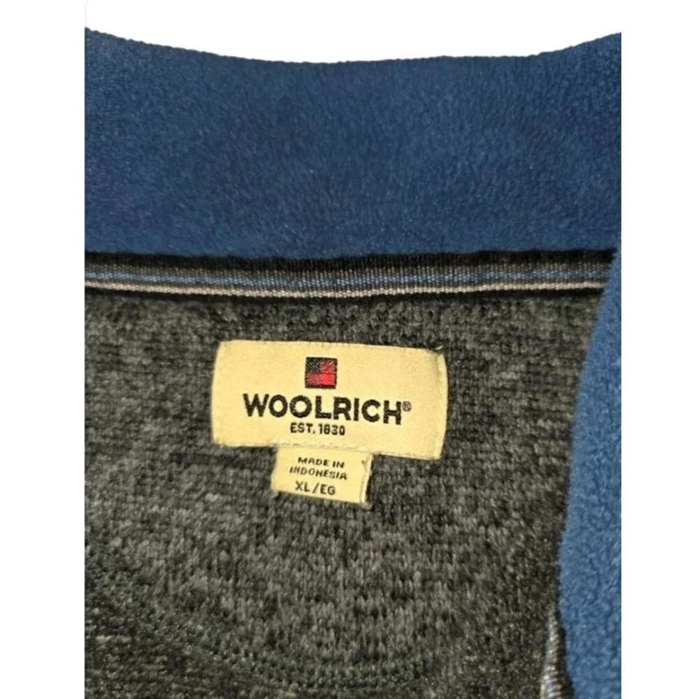 Woolrich Sweater Men's Long Sleeve 1/4 Blue Pullover Size XL
